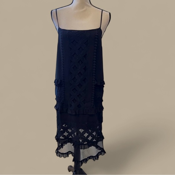 TWIN-SET Scee Elegant Black Dress with Embroidery - Picture 4 of 16